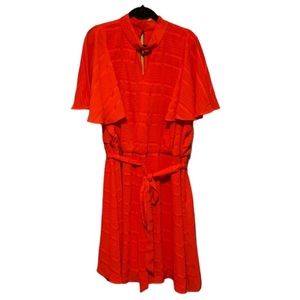 Lane Bryant orange/red knee length flutter sleeve dress size 22 lined